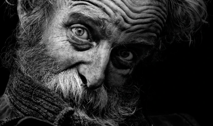 grayscale photography of man